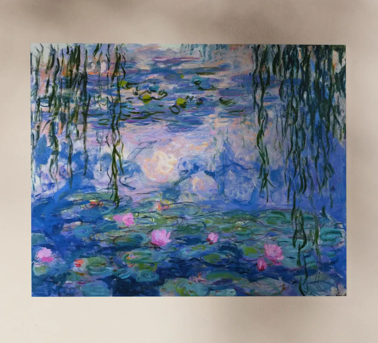 claude monet klarer blauer sumpf gemälde Backlit Folie von belong shop