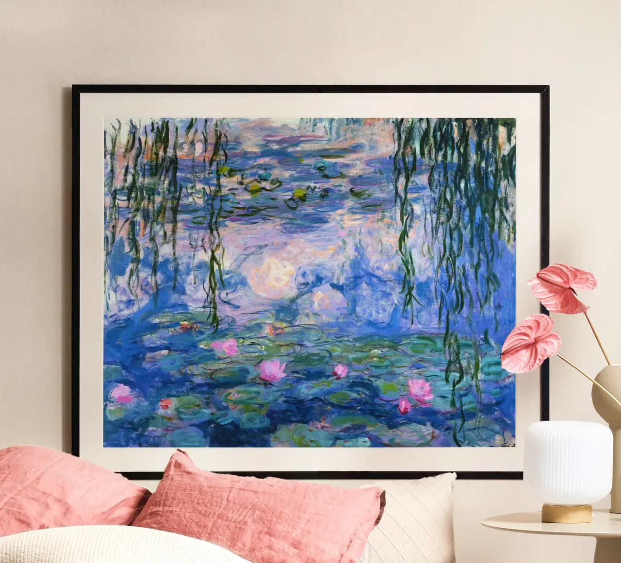 claude monet klarer blauer sumpf gemälde Hahnemühle von belong shop