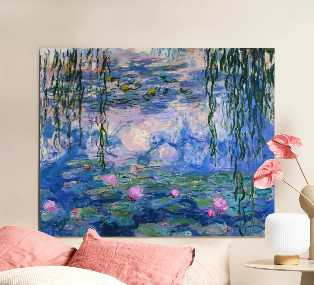 claude monet klarer blauer sumpf gemälde Hahnemühle von belong shop