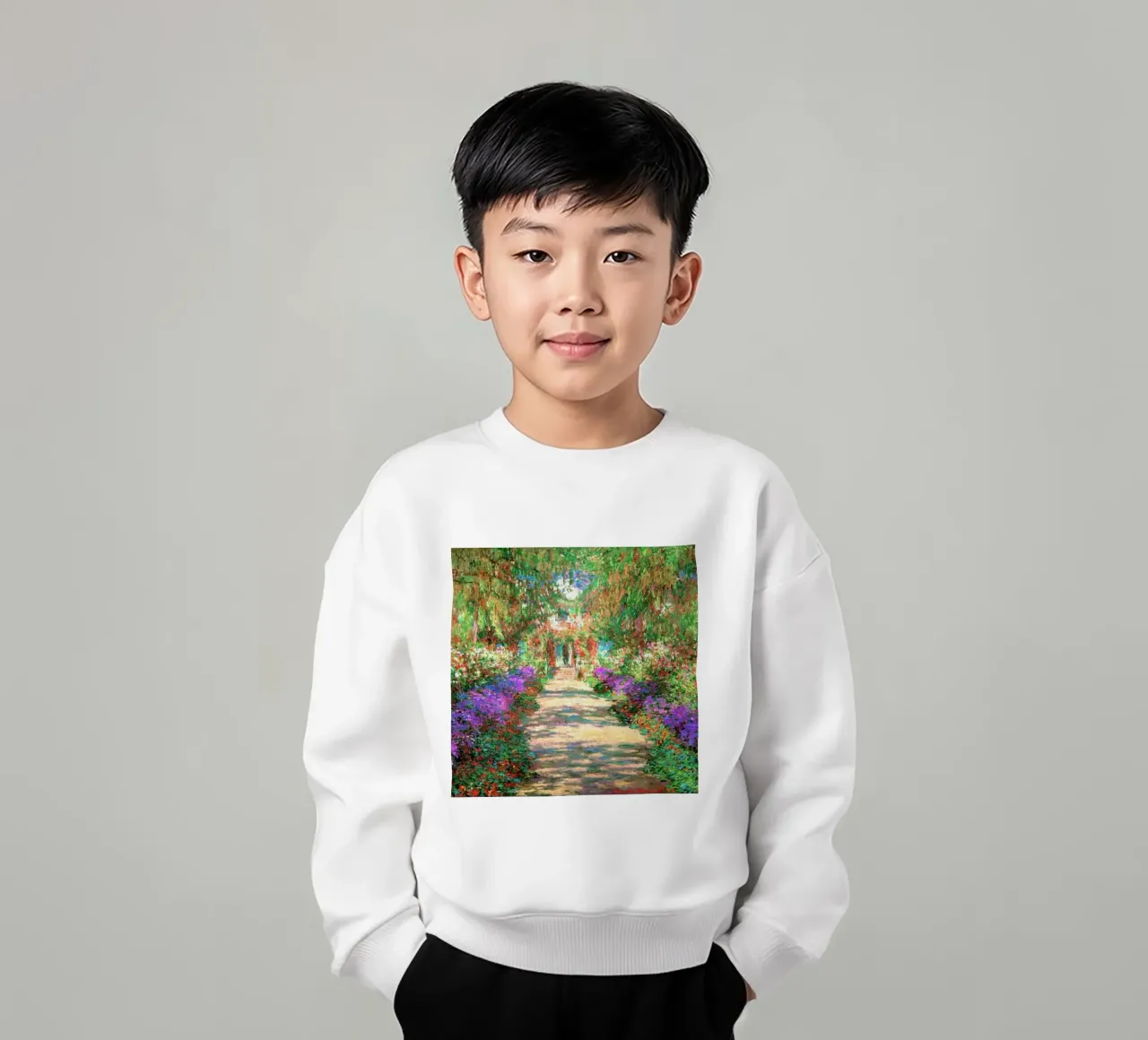Claude Monet, dipinto del bosco di primavera felpa bambino da belong shop