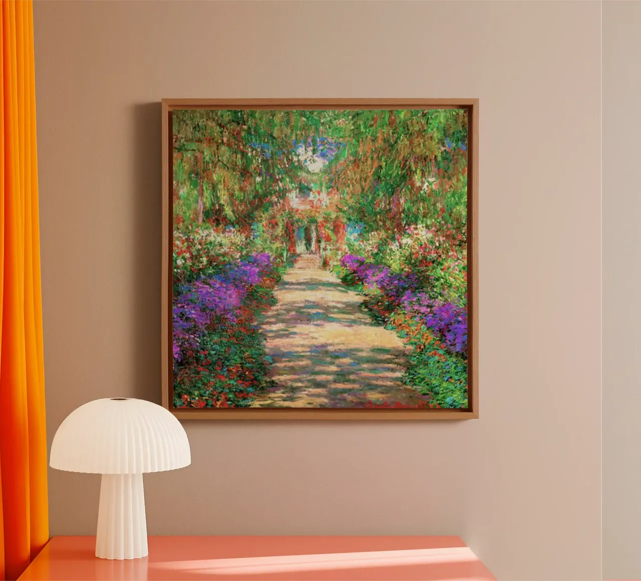 claude monet lente bos schilderij canvas met Baklijst van belong shop