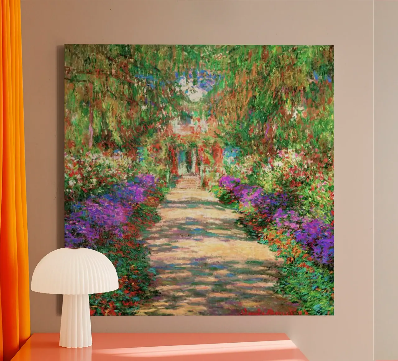 claude monet lente bos schilderij canvas met Baklijst van belong shop