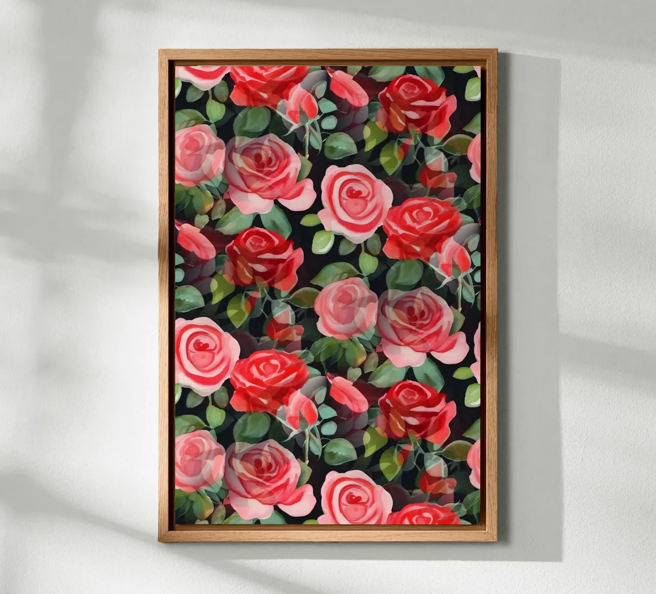 Mooie rozen rood en roze canvas met Baklijst van SilverPegasus
