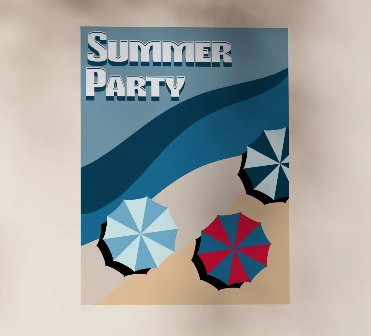 Summer Party Beach Vibes Poster | Modern Retro Art pellicola backlit da Une Affaire de Filles
