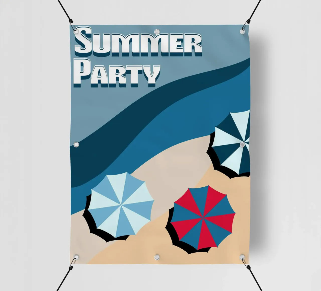 Summer Party Beach Vibes Poster | Modern Retro Art telo in pvc da Une Affaire de Filles