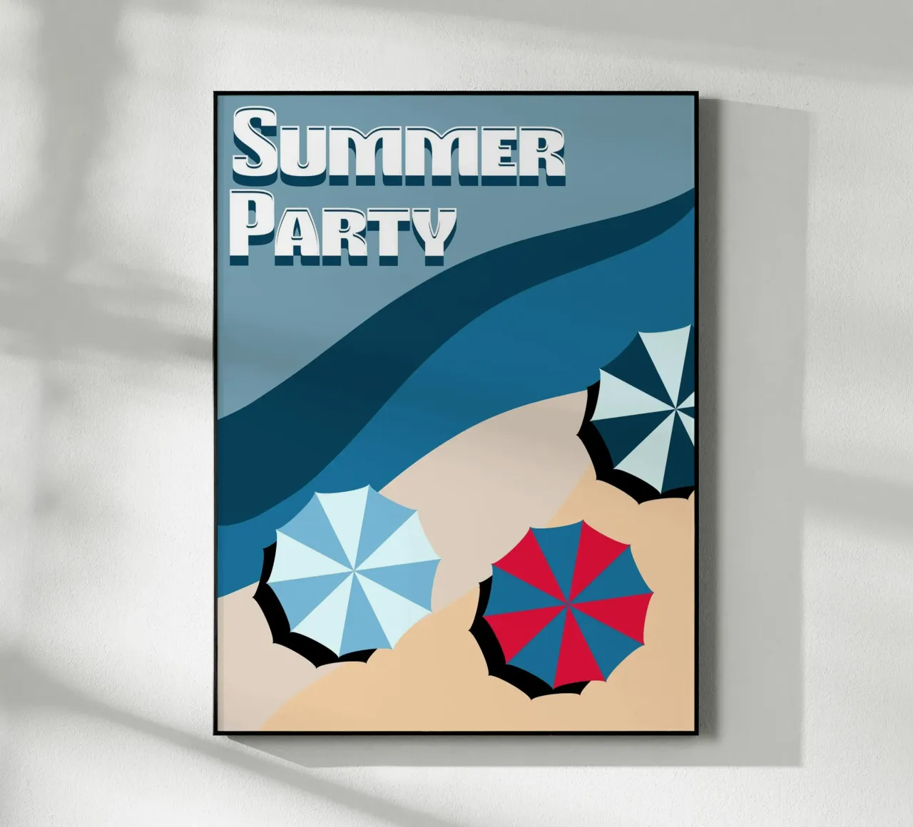 Summer Party Beach Vibes Poster | Modern Retro Art acrylic glass by Une Affaire de Filles