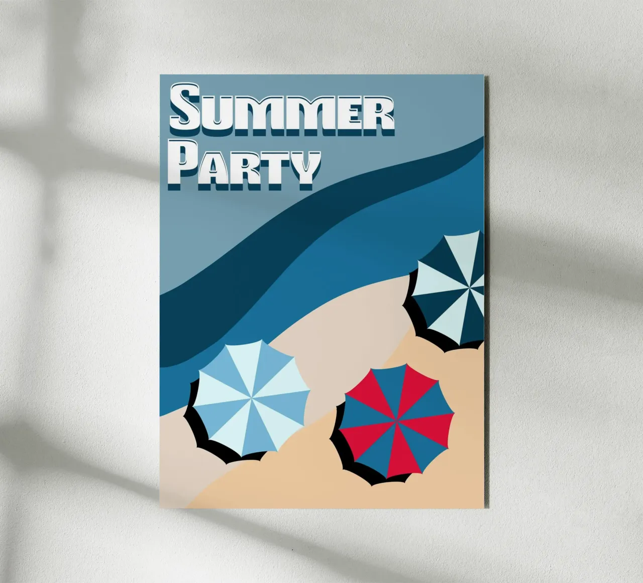 Summer Party Beach Vibes Poster | Modern Retro Art forex plate by Une Affaire de Filles