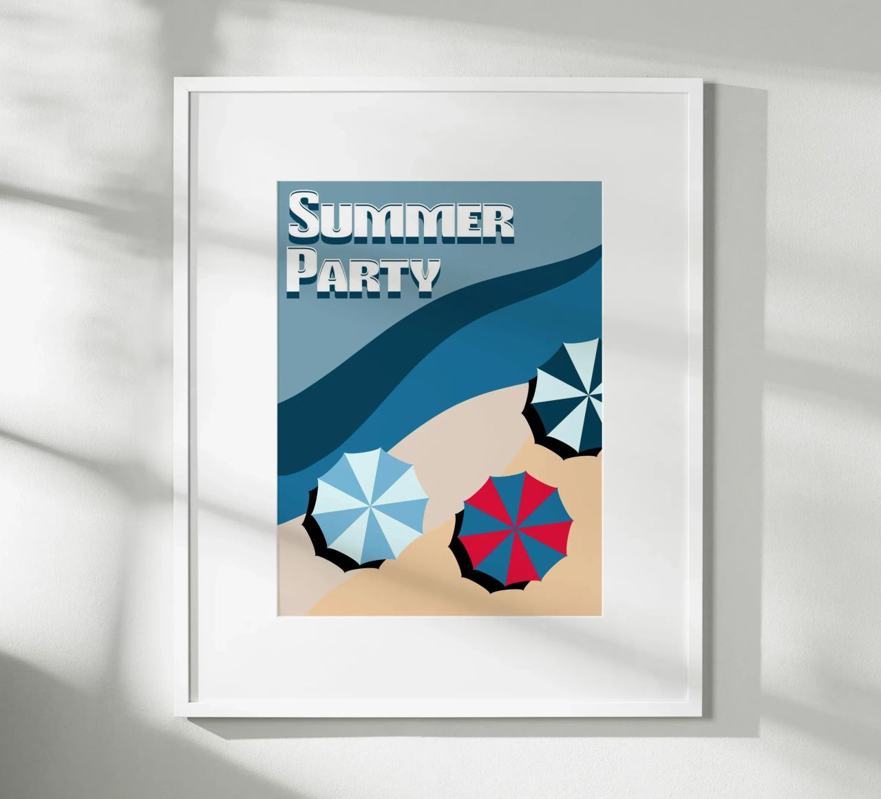 Summer Party Beach Vibes Poster | Modern Retro Art poster de Une Affaire de Filles