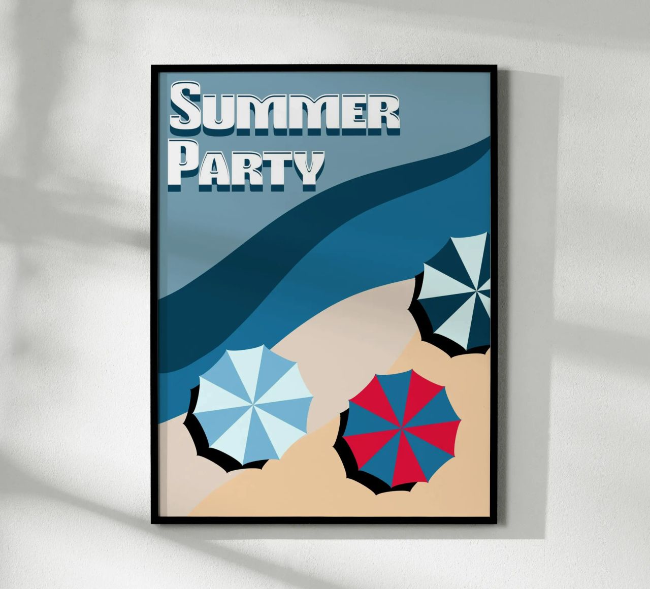 Summer Party Beach Vibes Poster | Modern Retro Art poster de Une Affaire de Filles