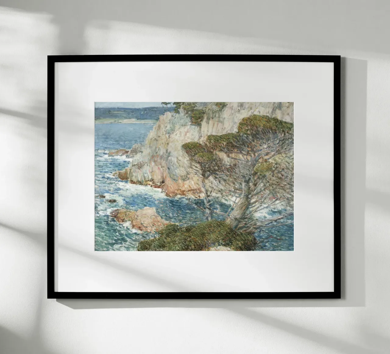 Childe Hassam Point Lobos - Impressionismo americano, costiera poster con telaio in plastica da NorwesClub