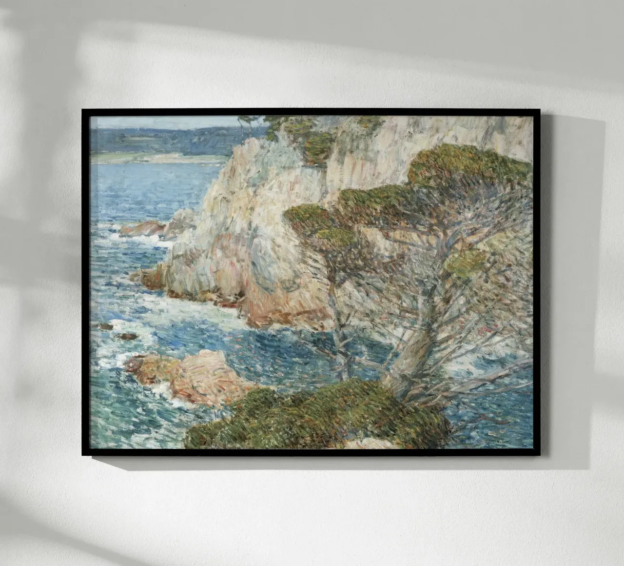 Childe Hassam Point Lobos - Impressionismo americano, costiera poster con telaio in plastica da NorwesClub