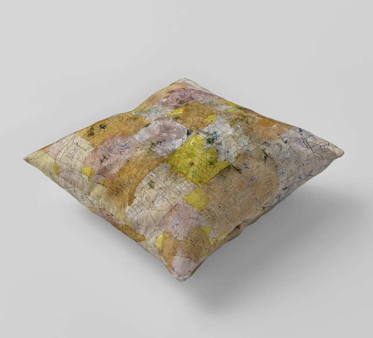 Paul Klee Idillio suburbano - Espressionismo astratto, texture cuscino da NorwesClub