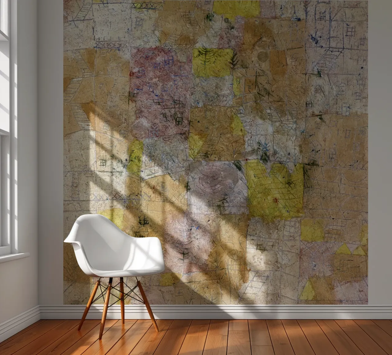Paul Klee Suburban Idyll - Abstract Expressionism, Textured photo wallpaper by NorwesClub