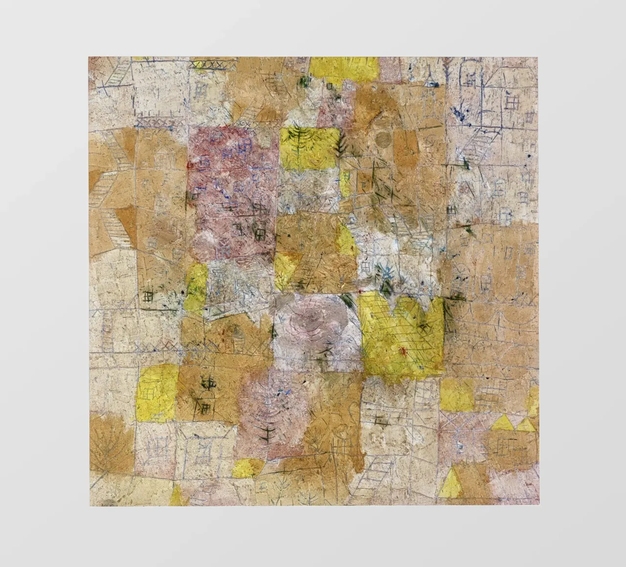 Paul Klee Suburban Idyll - Abstract Expressionism, Textured photo wallpaper by NorwesClub