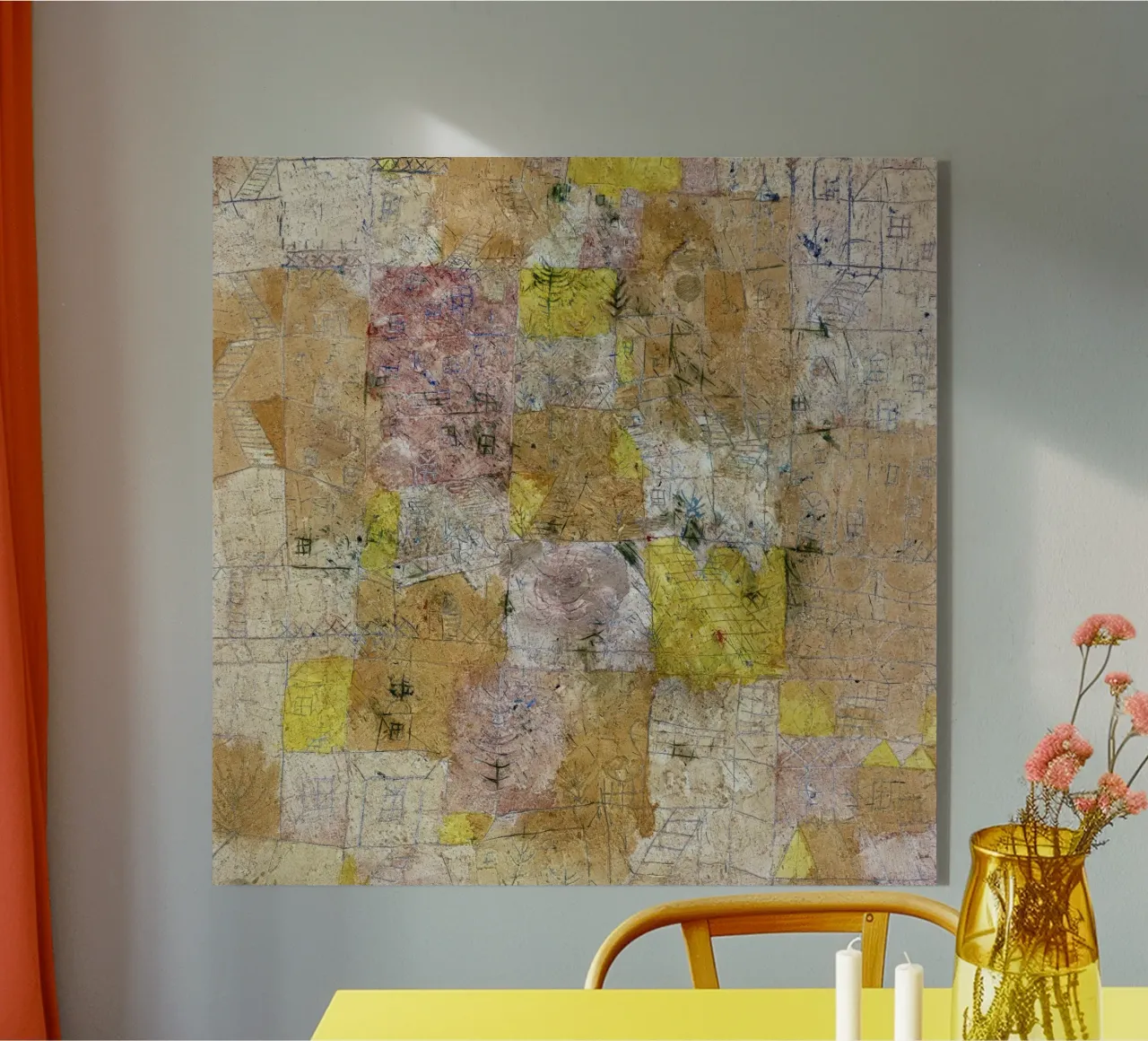 Paul Klee Idillio suburbano - Espressionismo astratto, texture plexiglass da NorwesClub