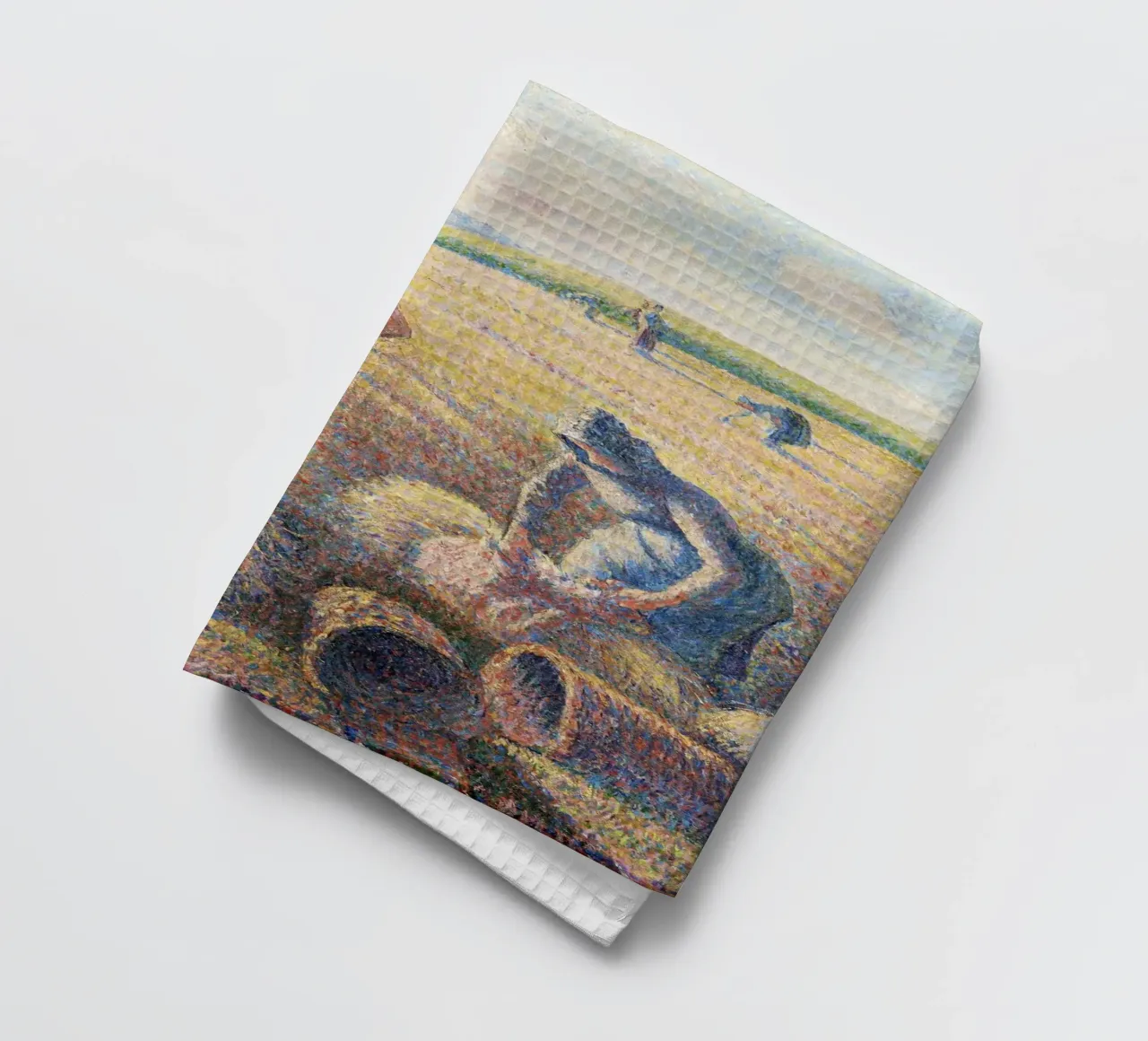 Camille Pissarro: The Gleaners - Impressionism, Rural Life, tea towel by NorwesClub