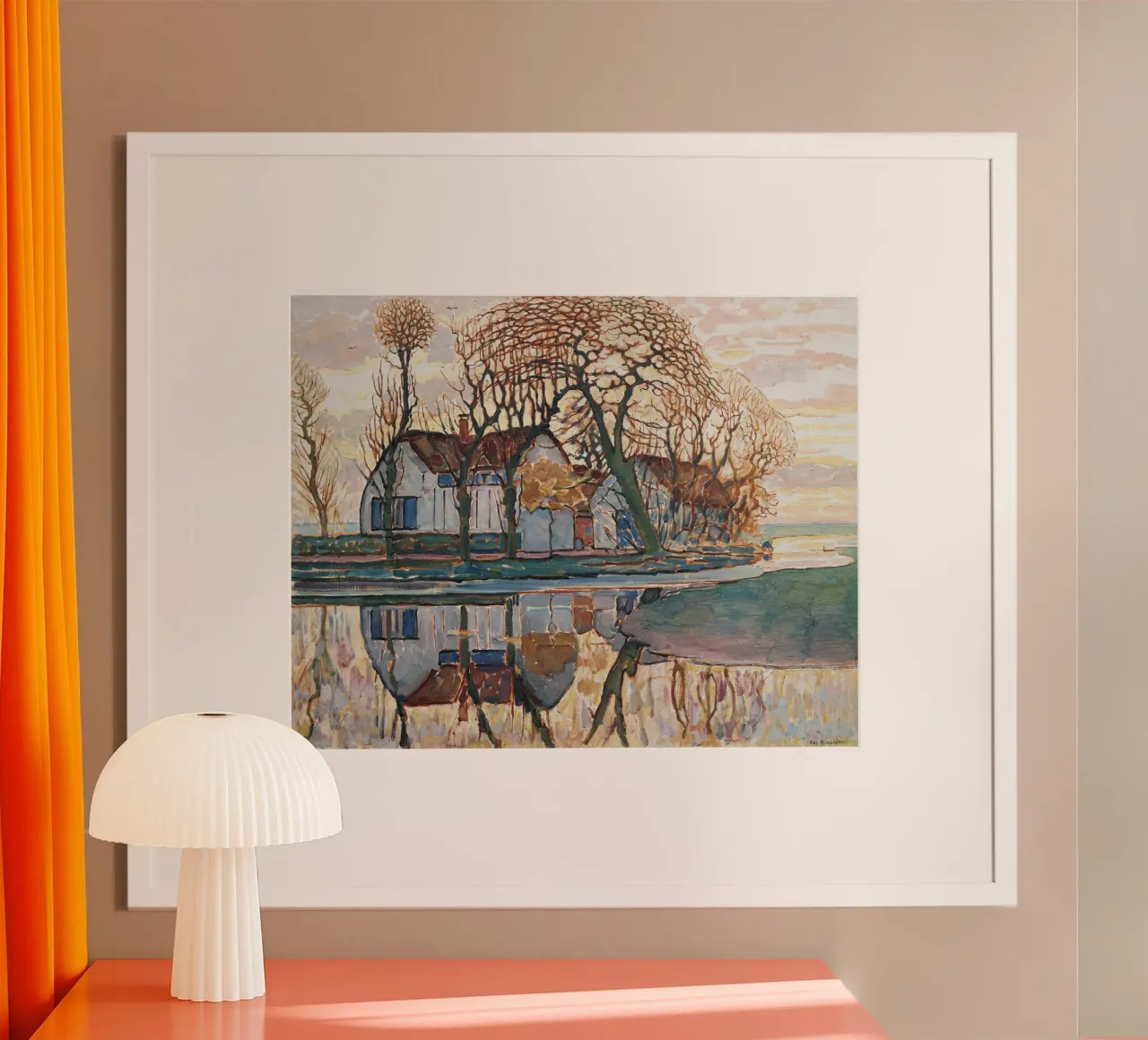 Piet Mondrian: fattoria vicino a Duivendrecht - Primo modernismo, Lan poster con telaio in alluminio da NorwesClub