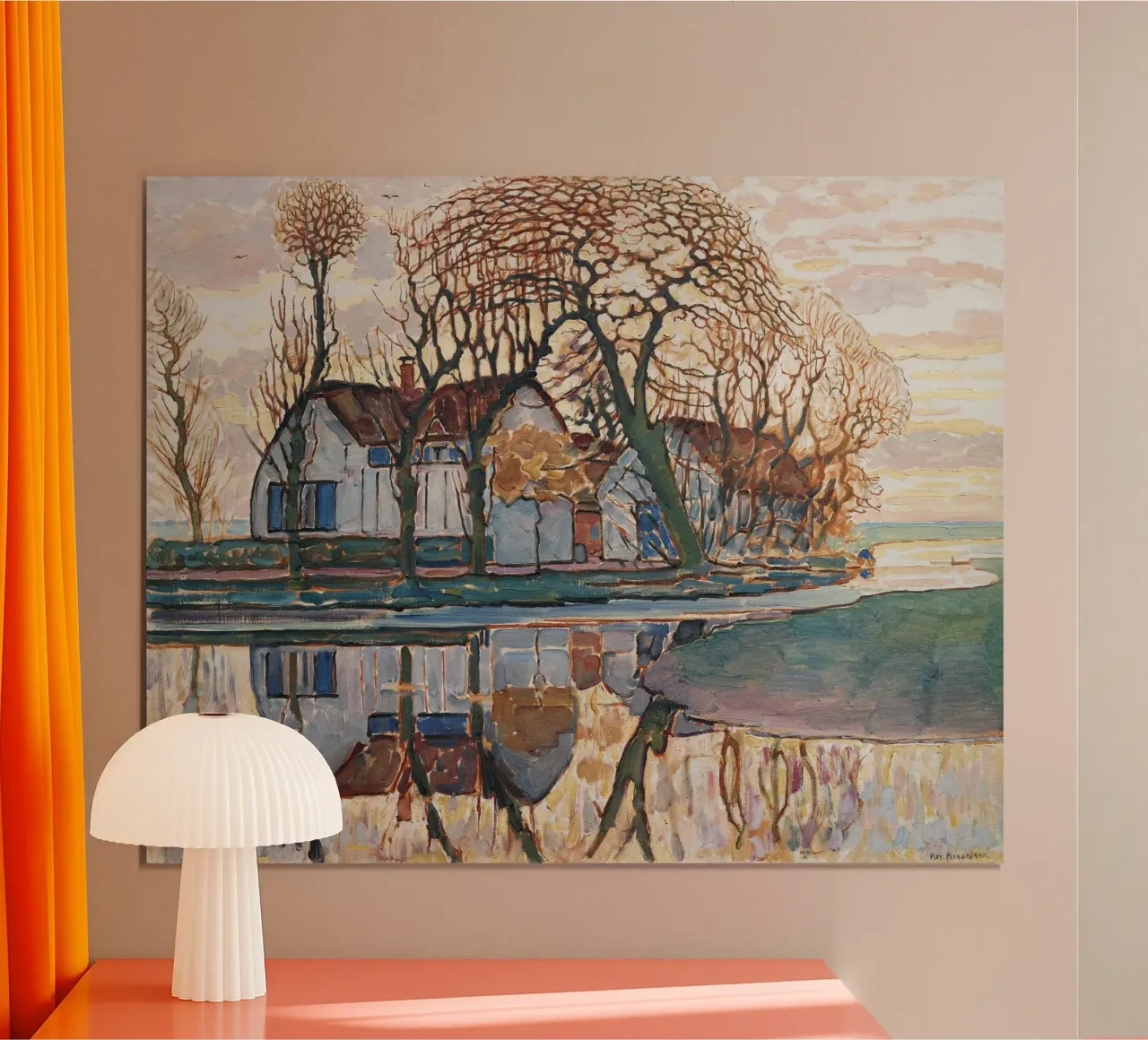 Piet Mondrian: fattoria vicino a Duivendrecht - Primo modernismo, Lan poster con telaio in alluminio da NorwesClub
