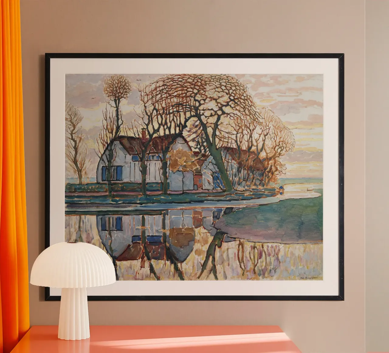 Piet Mondrian: fattoria vicino a Duivendrecht - Primo modernismo, Lan poster con telaio in alluminio da NorwesClub
