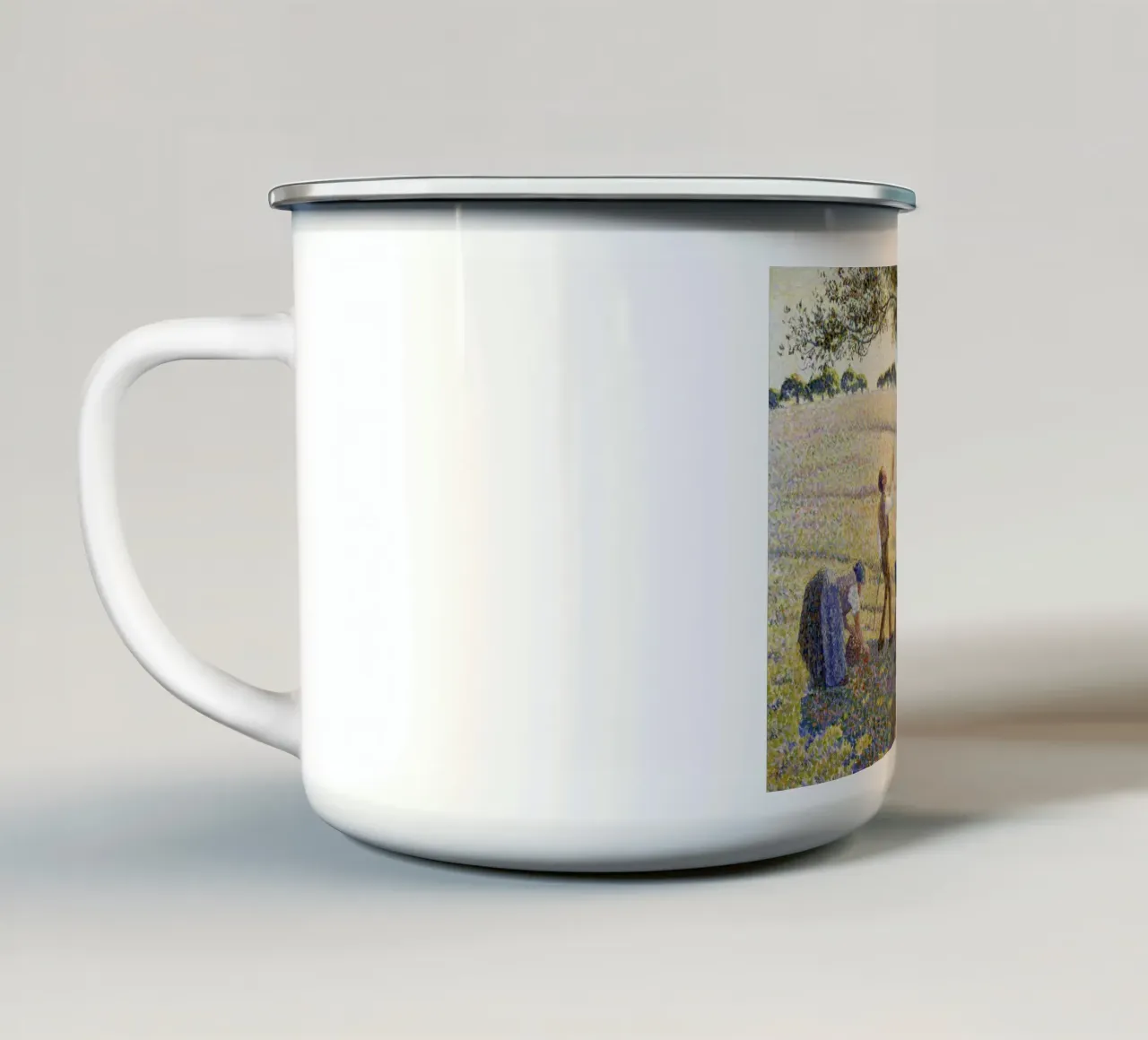 Pissarro: Raccolta di mele - Neoimpressionismo, vita rurale, Poi tazza in smalto da NorwesClub
