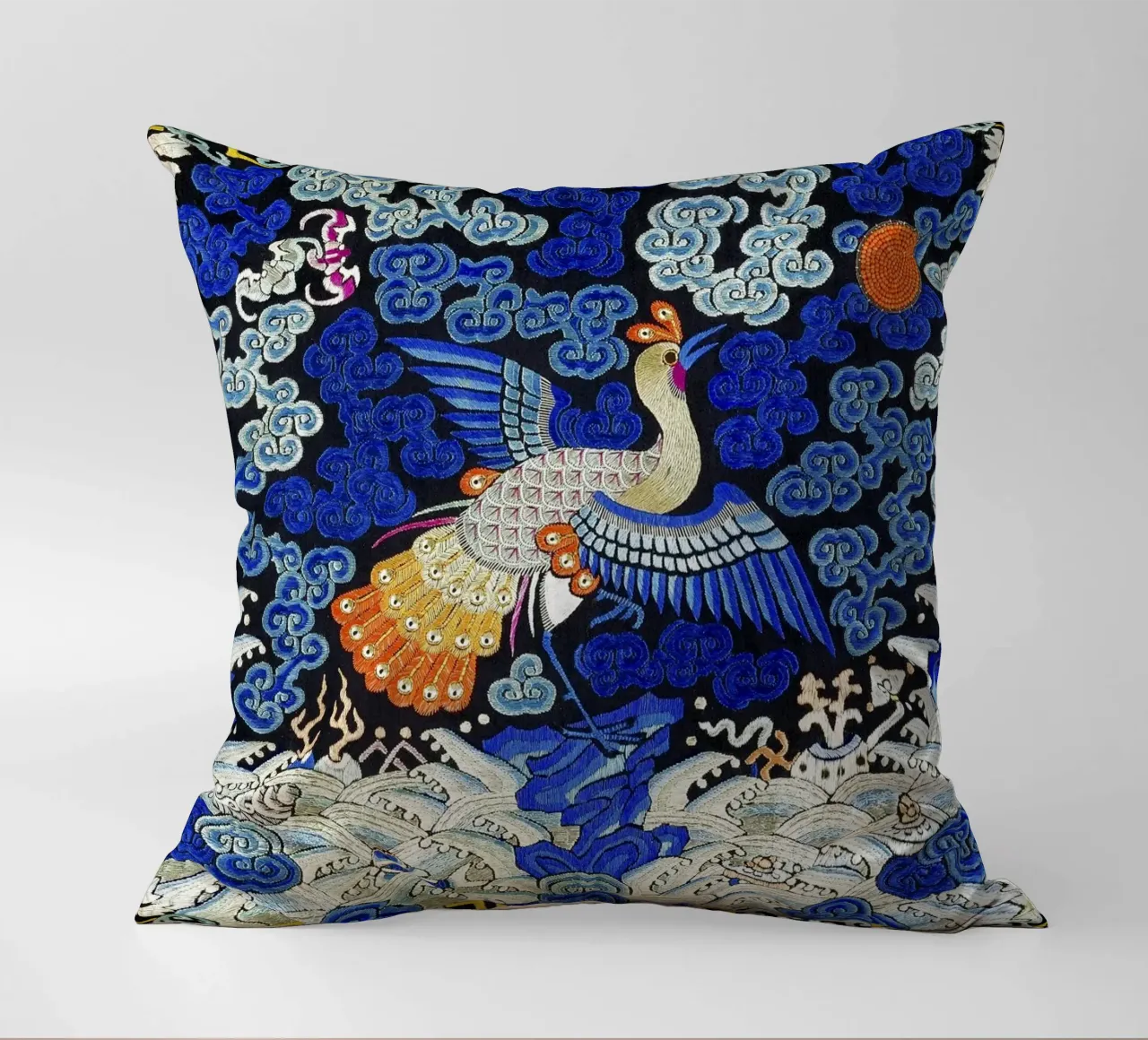 Chinese Rank Badge: Phoenix Crane - Imperial Art, Qing Dynas decorative cushion by NorwesClub