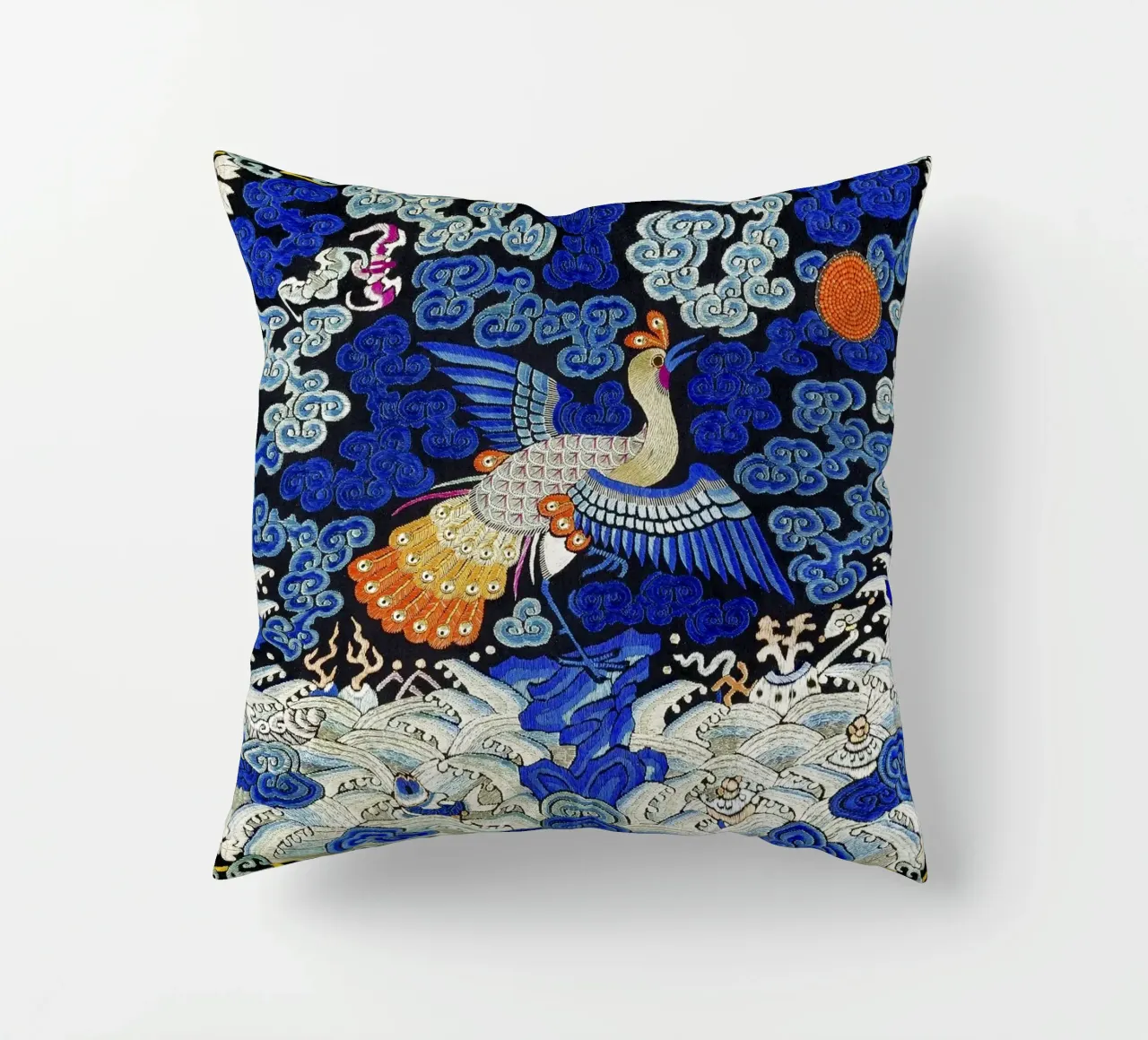 Chinese Rank Badge: Phoenix Crane - Imperial Art, Qing Dynas decorative cushion by NorwesClub