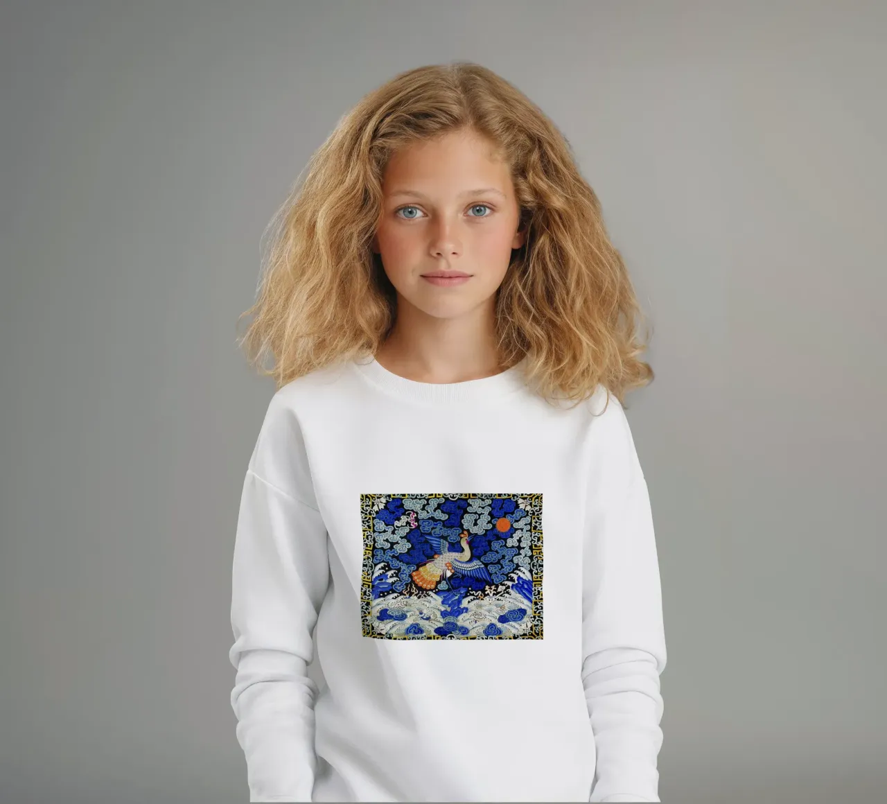 Chinesisches Rangabzeichen: Phönixkranich - Kaiserliche Kunst, Qing-Dynastie Kinder Sweatshirt von NorwesClub