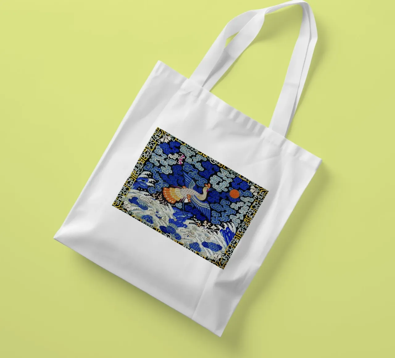 Chinesisches Rangabzeichen: Phönixkranich - Kaiserliche Kunst, Qing-Dynastie Jutebeutel von NorwesClub