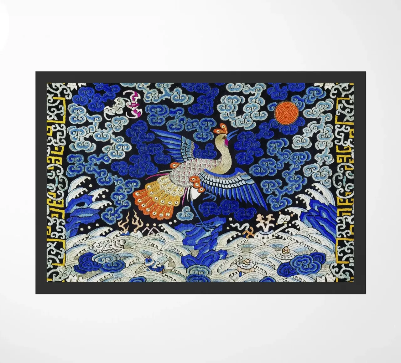 Chinesisches Rangabzeichen: Phönixkranich - Kaiserliche Kunst, Qing-Dynastie Fußmatte von NorwesClub