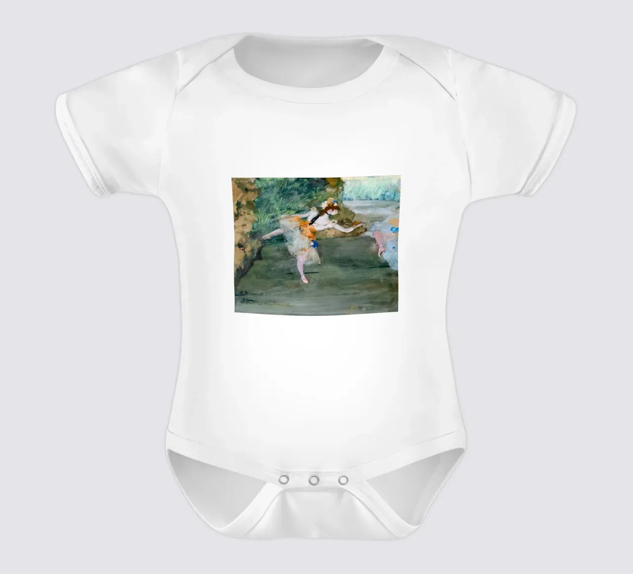 Degas: Dancer Onstage - Impressionism, Ballet Art, Movement, short-sleeve baby romper by NorwesClub