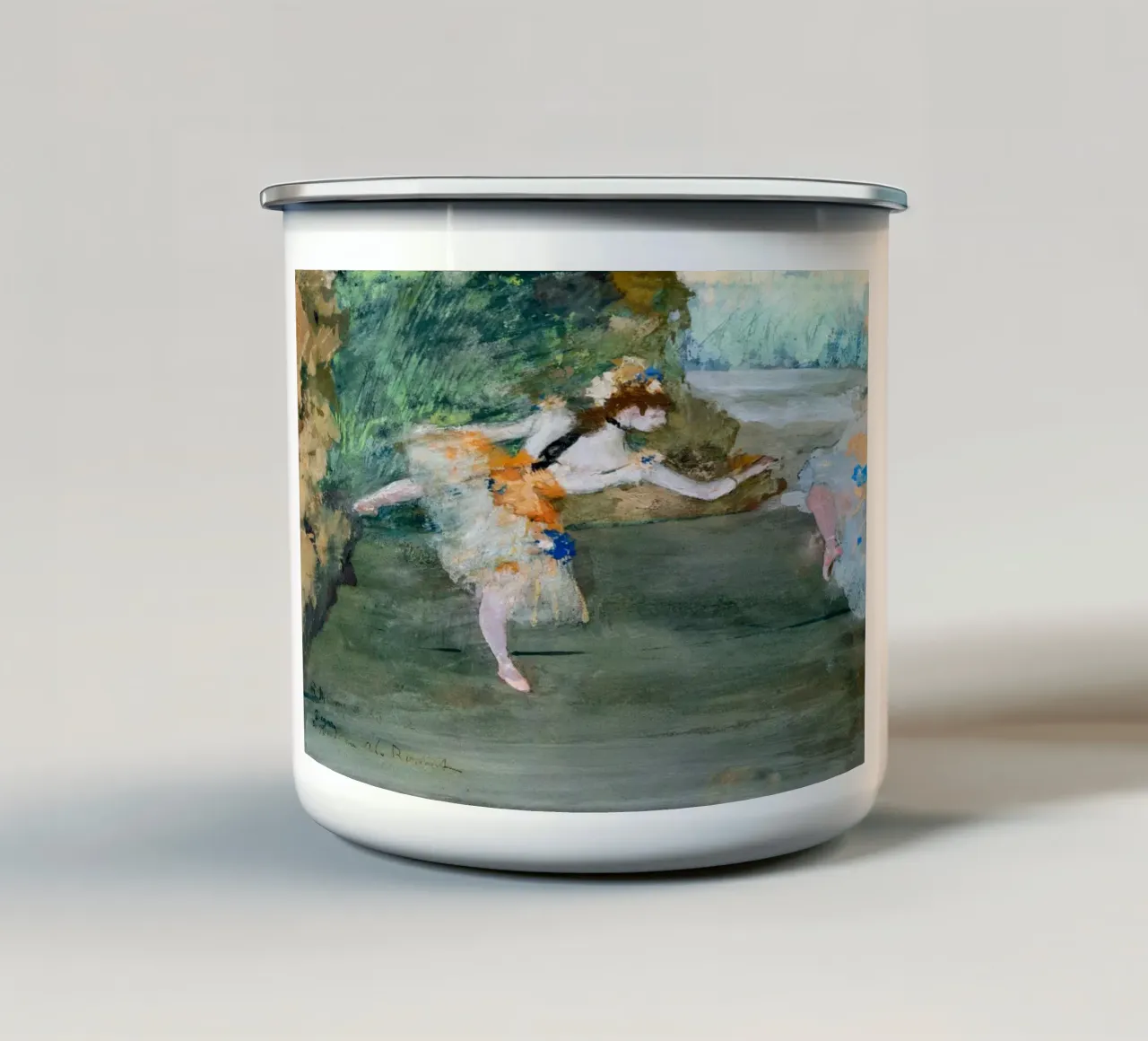 Degas: Ballerina in scena - Impressionismo, balletto, movimento, tazza in smalto da NorwesClub