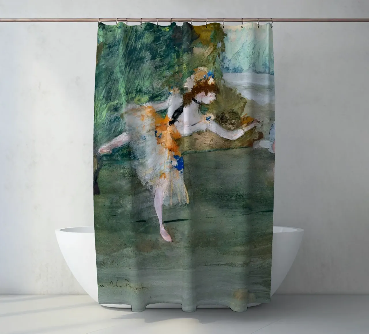 Degas: Dancer Onstage - Impressionism, Ballet Art, Movement, shower curtain by NorwesClub