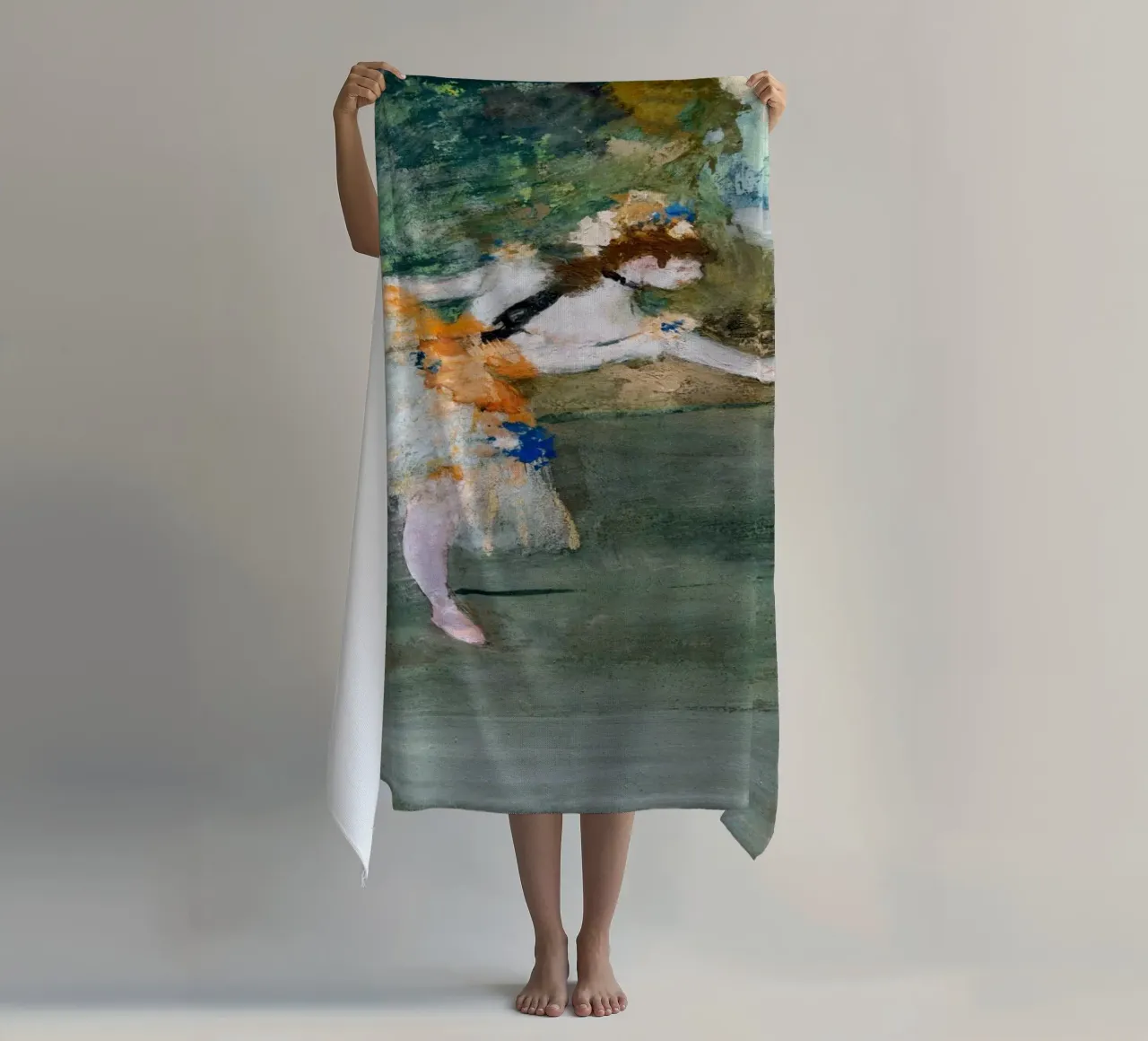 Degas: Dancer Onstage - Impressionism, Ballet Art, Movement, beach towel by NorwesClub