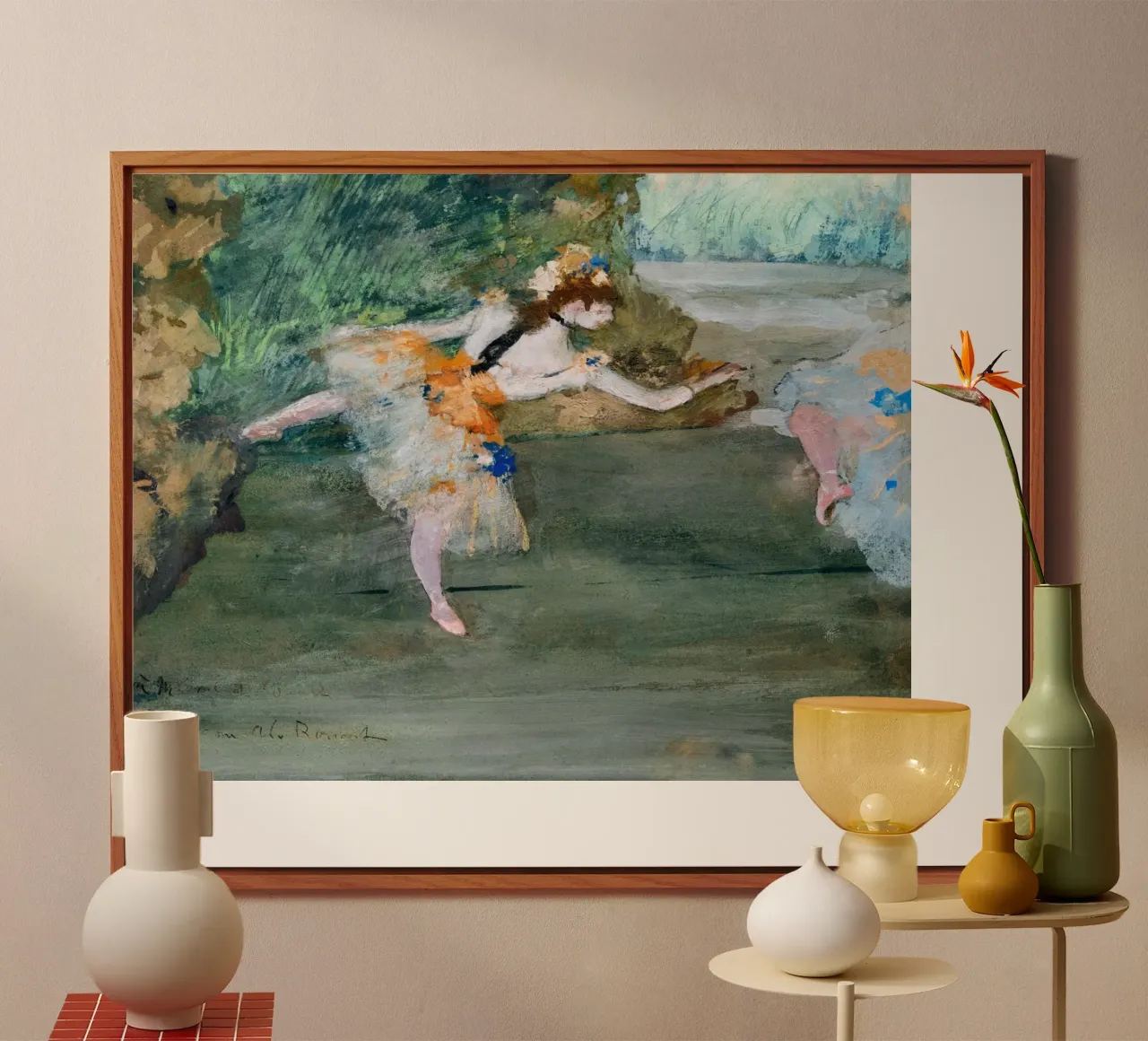 Degas: Danser op het podium - Impressionisme, balletkunst, beweging, aluminium-dibond van NorwesClub