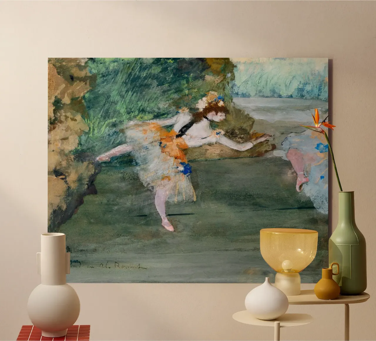 Degas: Danser op het podium - Impressionisme, balletkunst, beweging, aluminium-dibond van NorwesClub