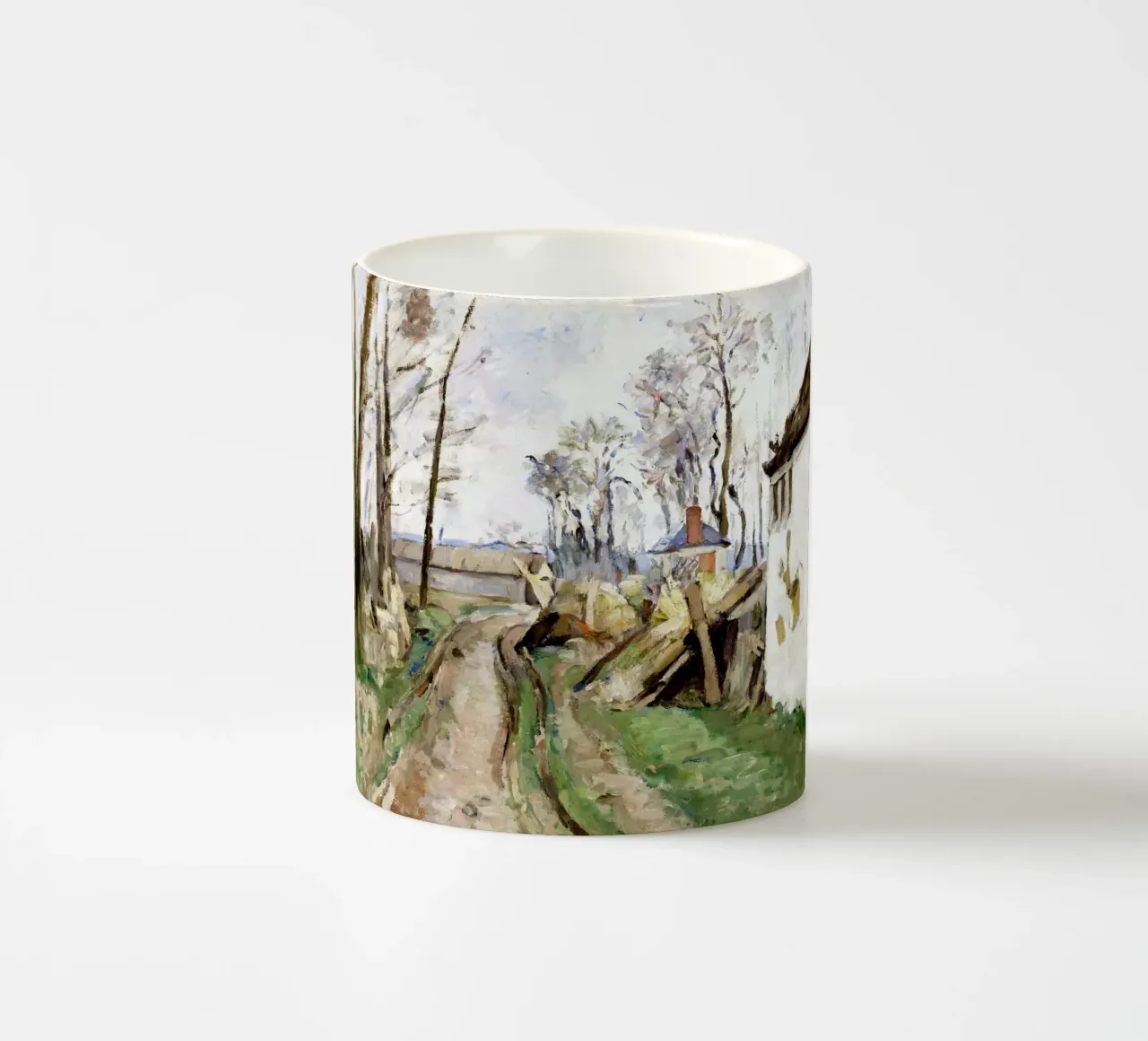 Cézanne: Strada del villaggio vicino ad Auvers - Postimpressionismo, Terra tazza in ceramica da NorwesClub