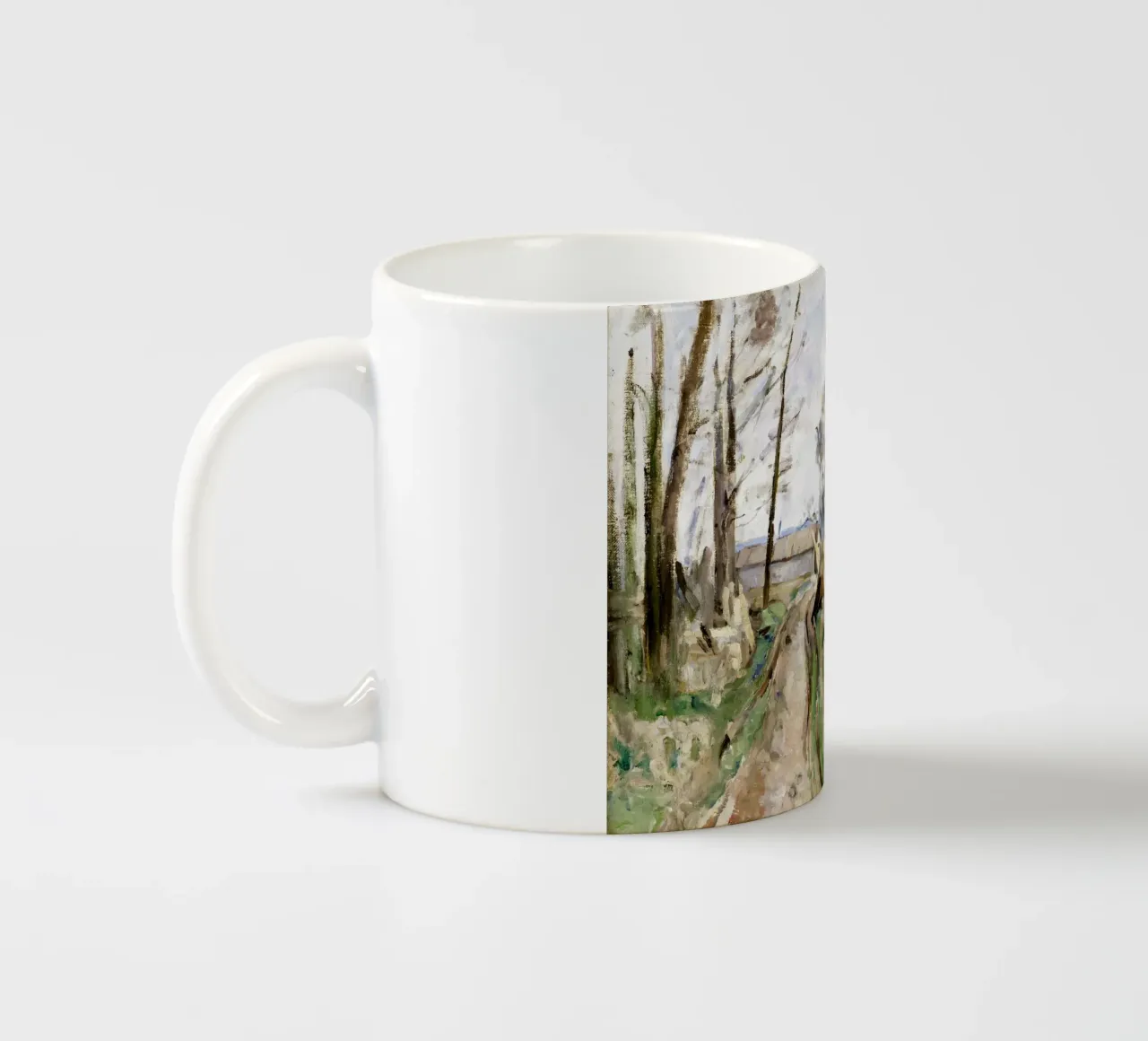 Cézanne: Strada del villaggio vicino ad Auvers - Postimpressionismo, Terra tazza in ceramica da NorwesClub