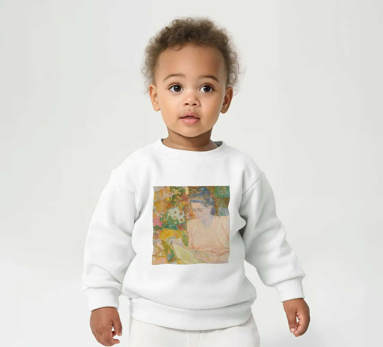 Jan Toorop - Pointillist Portrait of Mrs. Marie Jeannette de baby sweatshirt by NorwesClub