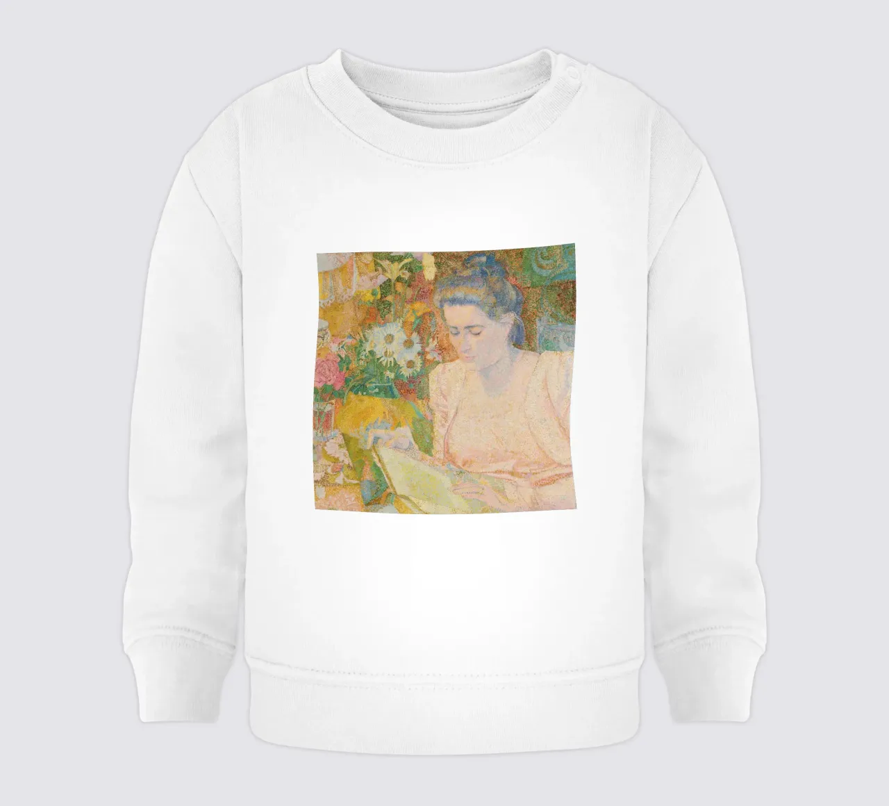 Jan Toorop - Pointillist Portrait of Mrs. Marie Jeannette de baby sweatshirt by NorwesClub