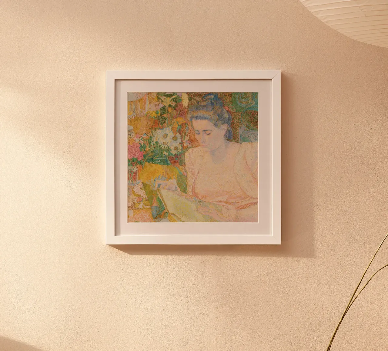 Jan Toorop - Pointillist Portrait of Mrs. Marie Jeannette de poster van NorwesClub