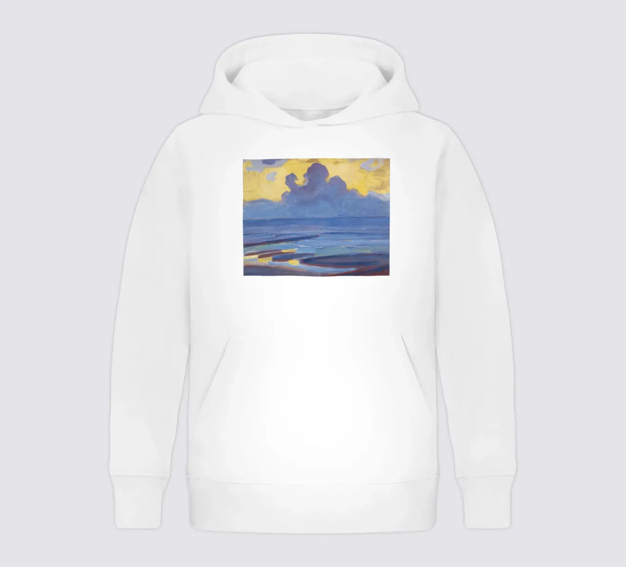 Piet Mondrian - "By the Sea" - Luminous Modernist Landscape kids hoodie by NorwesClub