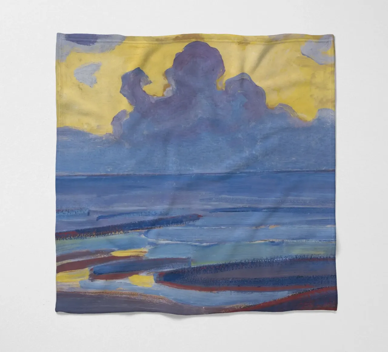 Piet Mondrian - "By the Sea" - Luminous Modernist Landscape fleece blanket by NorwesClub