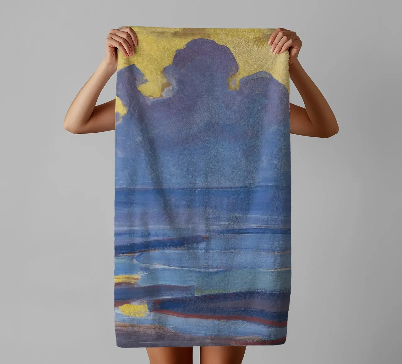 Piet Mondrian - "In riva al mare" - Luminoso paesaggio modernista asciugamano da bagno da NorwesClub