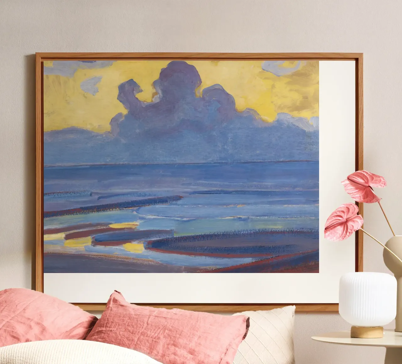 Piet Mondrian - "In riva al mare" - Luminoso paesaggio modernista alluminio dibond da NorwesClub