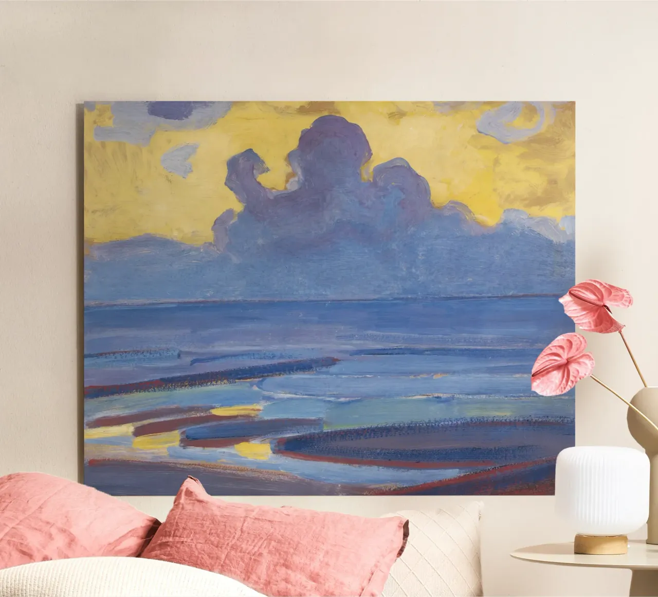 Piet Mondrian - "In riva al mare" - Luminoso paesaggio modernista alluminio dibond da NorwesClub