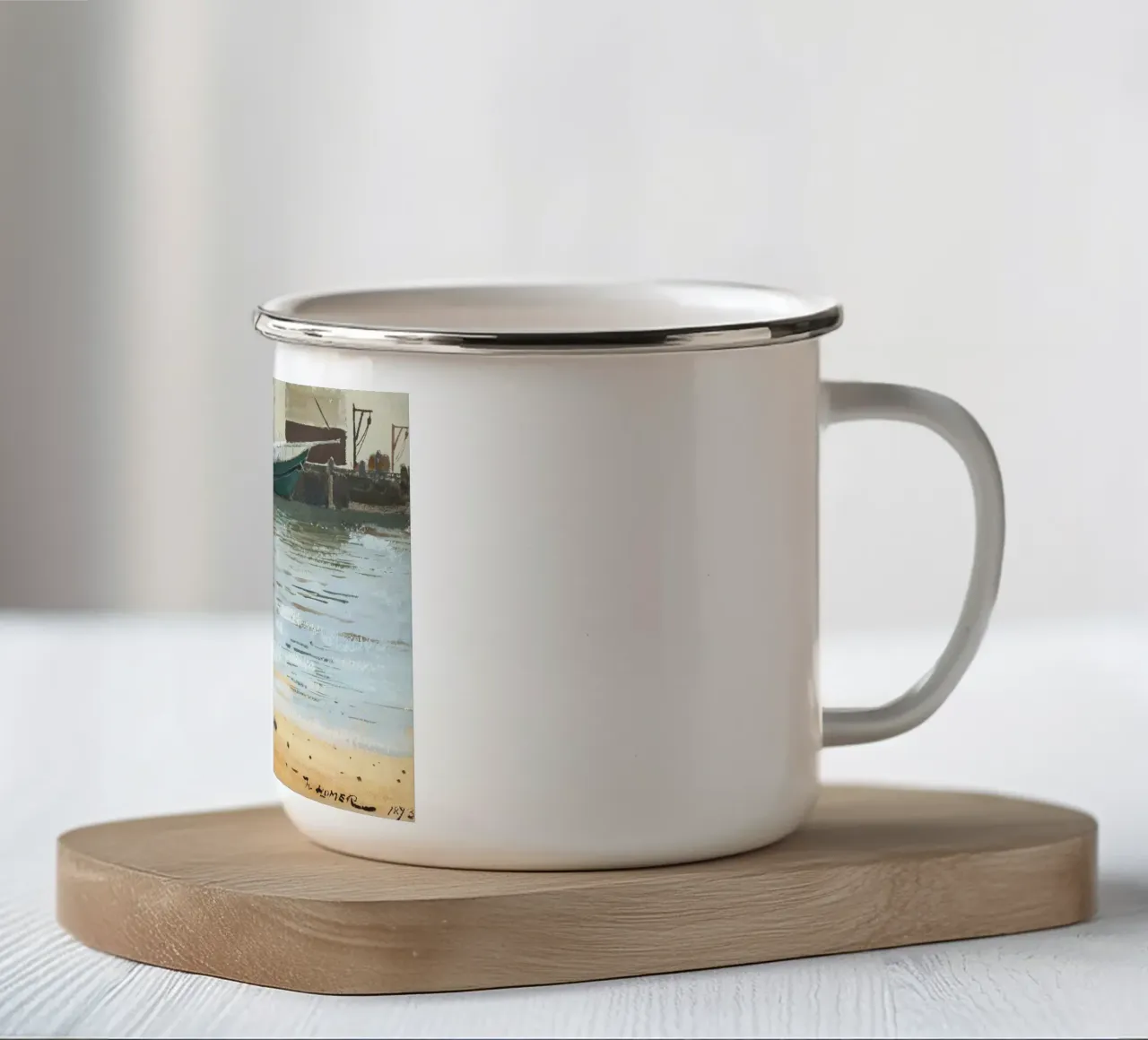 Winslow Homer - Realist "Watender Junge" - American Life Art Pr Emaille Tasse von NorwesClub