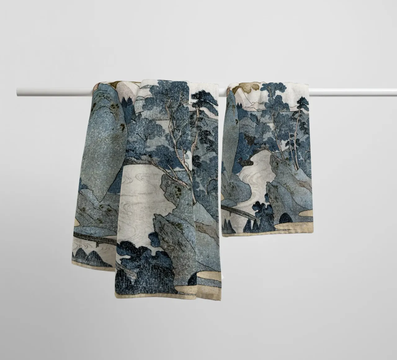 Utagawa Kuniyoshi - Paesaggio Ukiyo-e del Monte Fuji - Giapponese asciugamano da bagno da NorwesClub