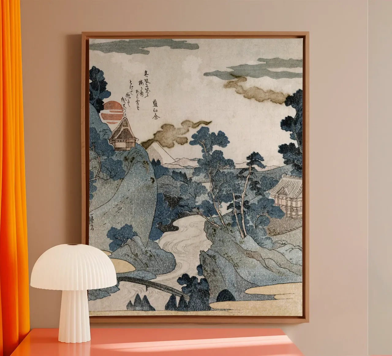 Utagawa Kuniyoshi - Ukiyo-e Landschap op de berg Fuji - Japans canvas met Baklijst van NorwesClub