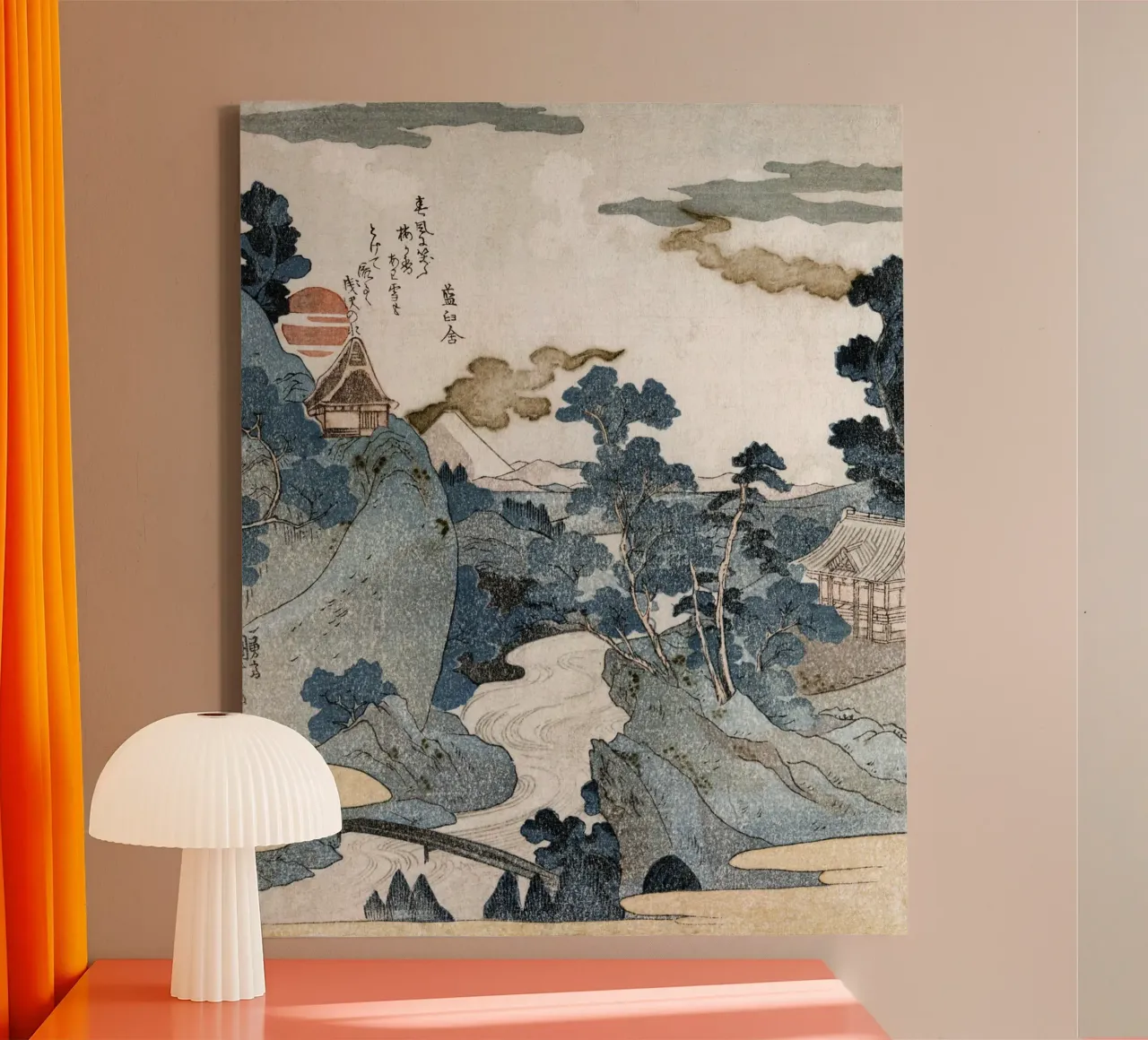 Utagawa Kuniyoshi - Ukiyo-e Landschap op de berg Fuji - Japans canvas met Baklijst van NorwesClub