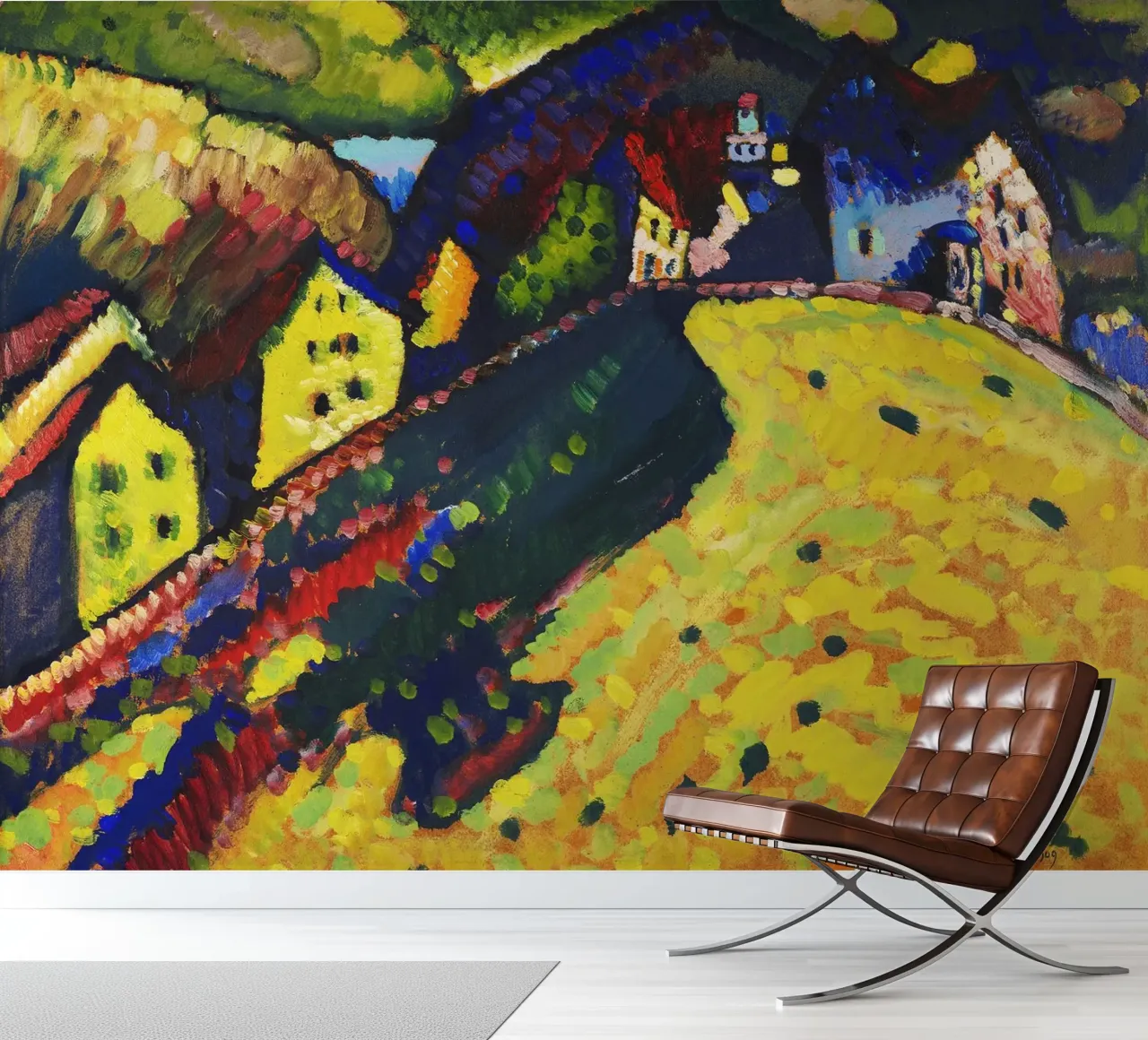 Wassily Kandinsky - Expressionistische "Häuser in Murnau" - Vibra Fototapete von NorwesClub